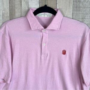 Holderness & Bourne Tailored Fit Pima Cotton Polo Golf Shirt Men Medium Pink